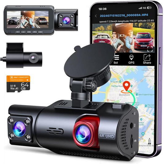 1080P Dual Dash Cam – Front & Rear Car Camera with Night Vision