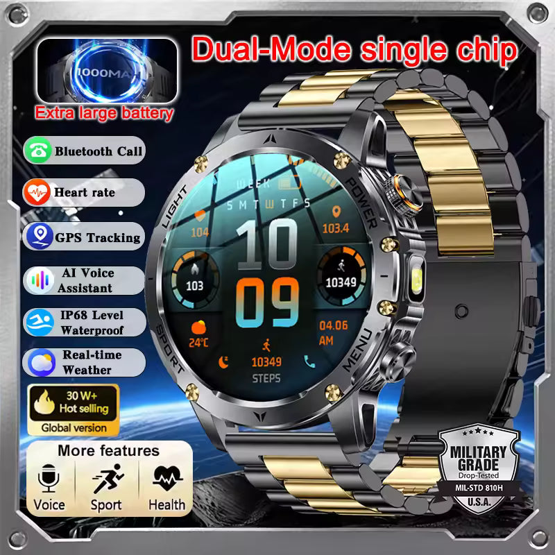 T-Rex 3 Smartwatch, IP68 Water Resistance With AMOLED Display