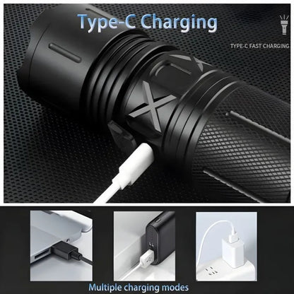 🔦 TrixHub Rechargeable High Lumens LED Flashlight & USB-C Fast Charging