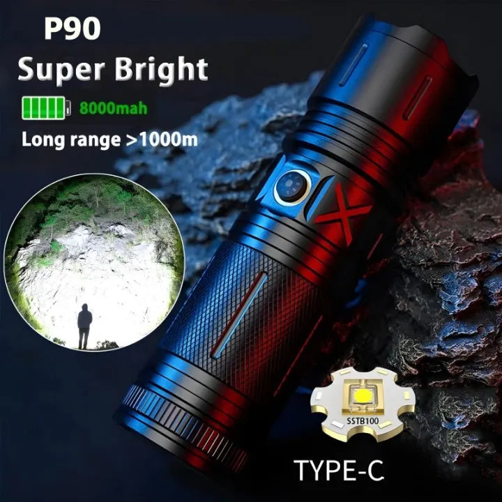🔦 TrixHub Rechargeable High Lumens LED Flashlight & USB-C Fast Charging
