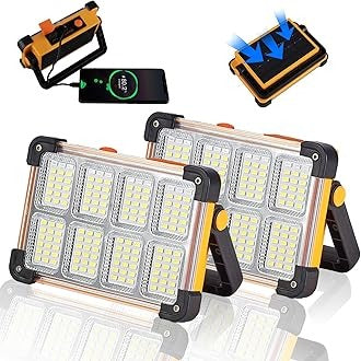 Solar Rechargeable LED Flood Light, 100W, 16500 mAh, Waterproof