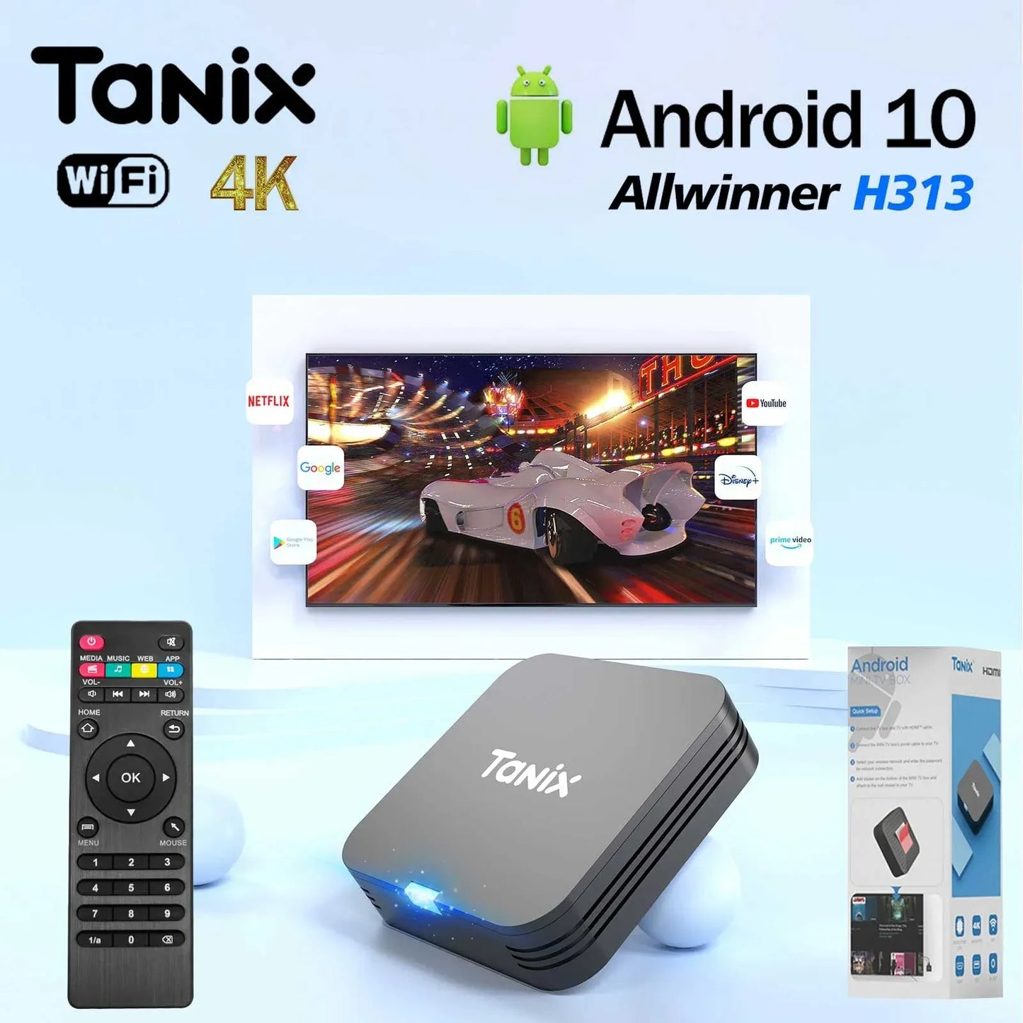 Super Mini Smart TV Box Android 10.0 (2GB+16GB)