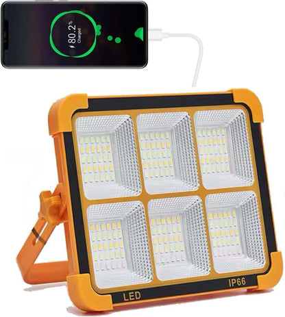 Solar Rechargeable LED Flood Light, 100W, 16500 mAh, Waterproof