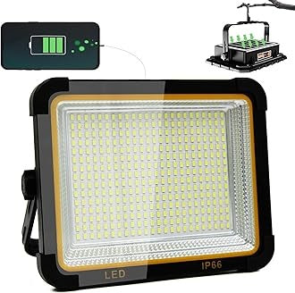 Solar Rechargeable LED Flood Light, 100W, 16500 mAh, Waterproof