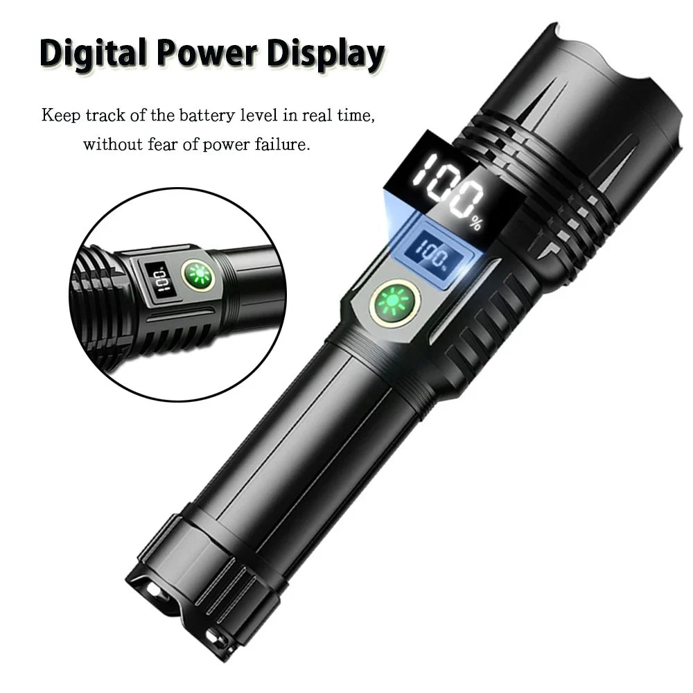 🔦 TrixHub Rechargeable High Lumens LED Flashlight & USB-C Fast Charging